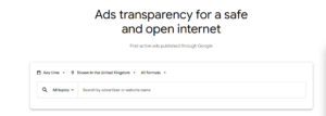 ads transparency home page